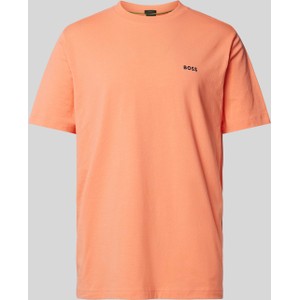 Pomarańczowy t-shirt Hugo Boss z krótkim rękawem z bawełny