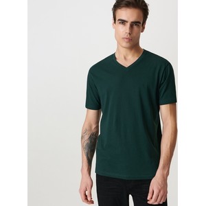 Zielony t-shirt Sinsay z krótkim rękawem w stylu casual