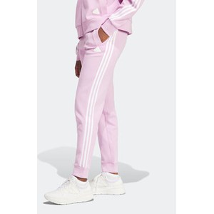 Różowe spodnie sportowe Adidas z dresówki