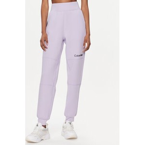 Fioletowe spodnie sportowe Calvin Klein z dresówki