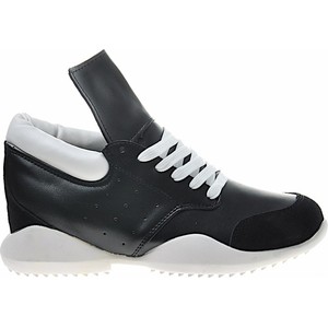 Czarne buty sportowe Pantofelek24 sznurowane z płaską podeszwą w sportowym stylu