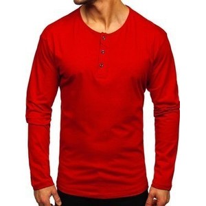 Czerwona koszulka z długim rękawem Denley