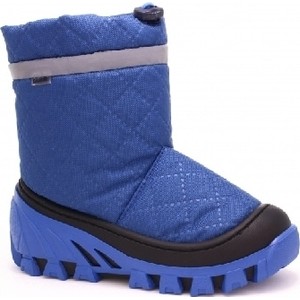 Niebieskie buty dziecięce zimowe Bartek z wełny na rzepy dla chłopców