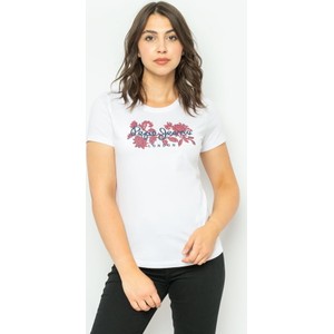T-shirt Pepe Jeans w młodzieżowym stylu z bawełny z okrągłym dekoltem