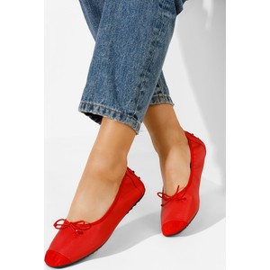 Czerwone baleriny Zapatos z płaską podeszwą w stylu casual