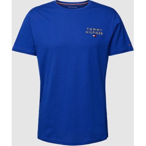 Niebieski t-shirt Tommy Hilfiger z krótkim rękawem w stylu casual z bawełny