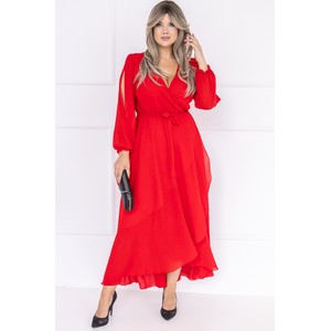 Czerwona sukienka Tono z długim rękawem