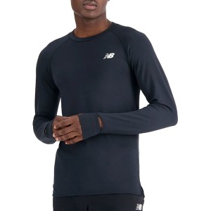 Granatowa koszulka z długim rękawem New Balance z długim rękawem w sportowym stylu