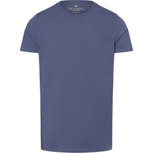 Niebieski t-shirt Nils Sundström z bawełny z krótkim rękawem