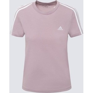 Fioletowy t-shirt Adidas w stylu casual