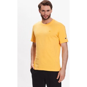 Żółty t-shirt Champion z krótkim rękawem