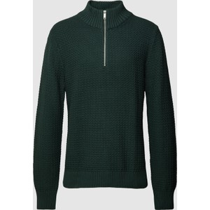 Zielony sweter Selected Homme ze stójką w stylu casual z bawełny