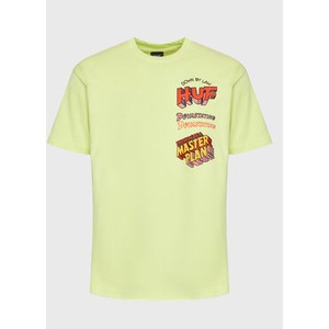 Żółty t-shirt HUF z krótkim rękawem w młodzieżowym stylu