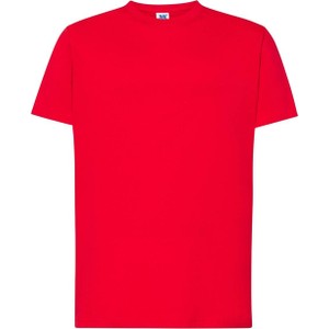 Czerwony t-shirt JK Collection z bawełny z krótkim rękawem