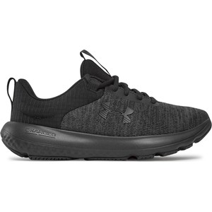 Czarne buty sportowe Under Armour w sportowym stylu sznurowane z płaską podeszwą