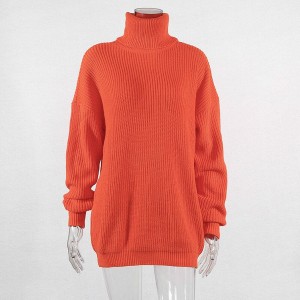 Pomarańczowy sweter Turino Pl w sportowym stylu z dzianiny