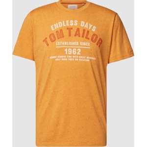 T-shirt Tom Tailor z bawełny z krótkim rękawem z nadrukiem