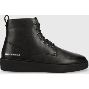 Czarne buty zimowe Karl Lagerfeld sznurowane