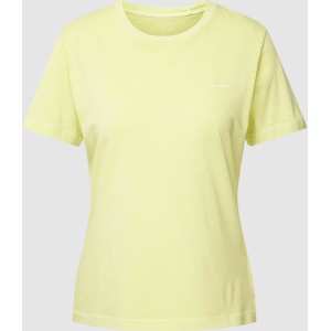 Żółty t-shirt Gant z krótkim rękawem