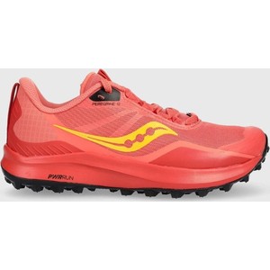 Czerwone buty sportowe Saucony w sportowym stylu z płaską podeszwą