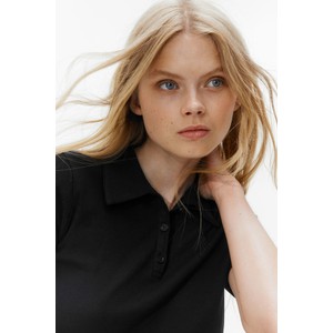 Czarna bluzka H & M z dżerseju z krótkim rękawem