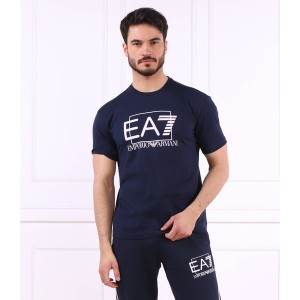 Niebieski t-shirt Emporio Armani