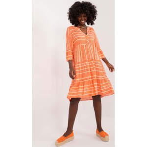 Pomarańczowa sukienka SUBLEVEL z długim rękawem mini w stylu casual