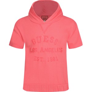 Różowa bluza dziecięca Guess z bawełny