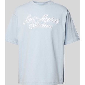 Niebieski t-shirt Low Lights Studios z bawełny w młodzieżowym stylu