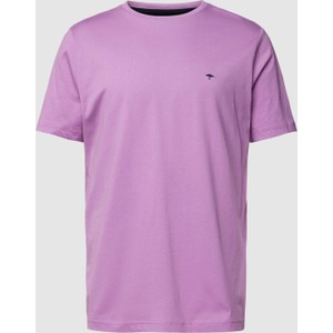 Fioletowy t-shirt Fynch Hatton z krótkim rękawem z bawełny w stylu casual