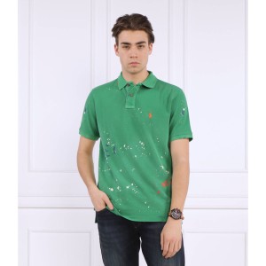 Zielona koszulka polo POLO RALPH LAUREN w młodzieżowym stylu z bawełny z krótkim rękawem