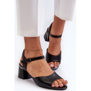 Czarne sandały Sergio Leone ze skóry