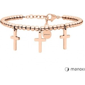 Manoki BA638R bransoletka damska z krzyżami w kolorze różowego złota