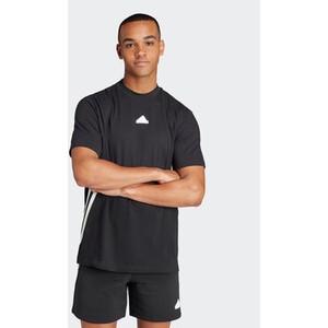 Czarny t-shirt Adidas z krótkim rękawem w sportowym stylu