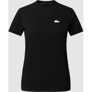 Czarny t-shirt Lacoste z bawełny w sportowym stylu