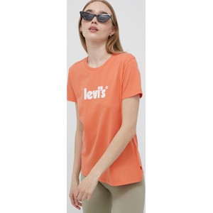 Pomarańczowy t-shirt Levis