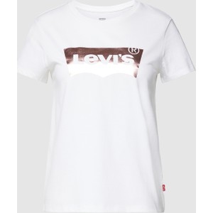 T-shirt Levis z bawełny z krótkim rękawem z okrągłym dekoltem