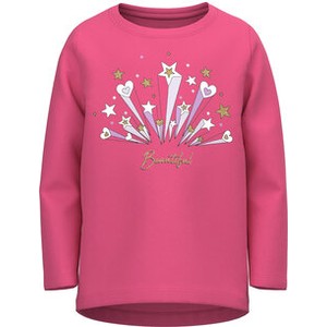 Różowa bluzka dziecięca Name it dla dziewczynek