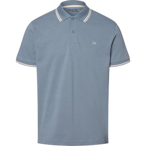 Niebieska koszulka polo Selected w stylu casual z bawełny z krótkim rękawem