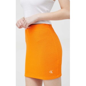 Pomarańczowa spódnica Calvin Klein z dzianiny mini w stylu casual