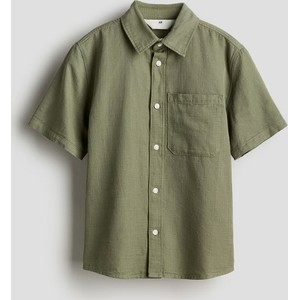 Zielona koszula dziecięca H & M dla chłopców z bawełny
