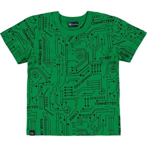 Zielona koszulka dziecięca Quimby dla chłopców z bawełny