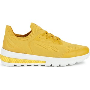 Żółte buty sportowe Geox w sportowym stylu sznurowane