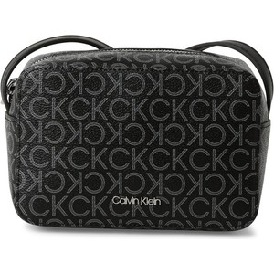 Czarna torebka Calvin Klein średnia z nadrukiem