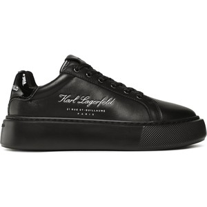 Czarne buty sportowe Karl Lagerfeld na platformie w sportowym stylu sznurowane