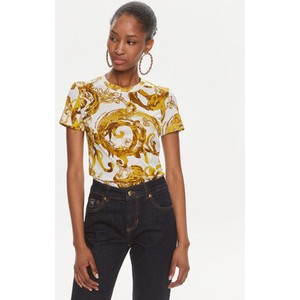 T-shirt Versace Jeans z okrągłym dekoltem w młodzieżowym stylu z nadrukiem