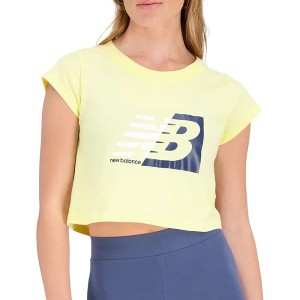 Bluzka New Balance z okrągłym dekoltem w sportowym stylu z bawełny