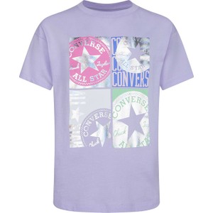 Fioletowa bluzka dziecięca Converse z bawełny dla dziewczynek