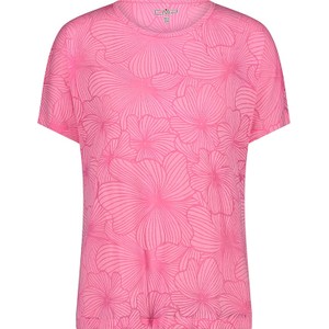 Różowy t-shirt CMP w stylu casual z okrągłym dekoltem z krótkim rękawem