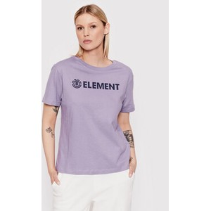 Fioletowy t-shirt Element w młodzieżowym stylu z okrągłym dekoltem